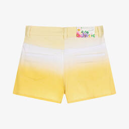 Monnalisa-Teen Girls Yellow Ombré Denim Shorts | Childrensalon Outlet