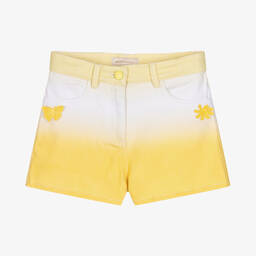 Monnalisa-Teen Girls Yellow Ombré Denim Shorts | Childrensalon Outlet