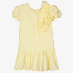 Monnalisa-Teen Girls Yellow Ruffle Dress | Childrensalon Outlet