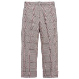 Monnalisa Шик-Teen Grey Check Trousers | Childrensalon Outlet