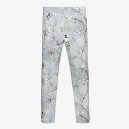 موناليزا-ليغنغز تينز بناتي قطن جيرسي لون رمادي بطبعة ورود | Childrensalon Outlet