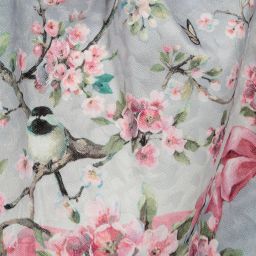 Monnalisa-Teen Grey Floral Skirt | Childrensalon Outlet