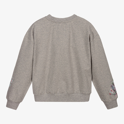 Monnalisa-Серый свитшот с цветами для подростков | Childrensalon Outlet