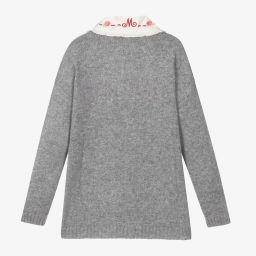 Monnalisa-Серый вязаный кардиган для подростков | Childrensalon Outlet