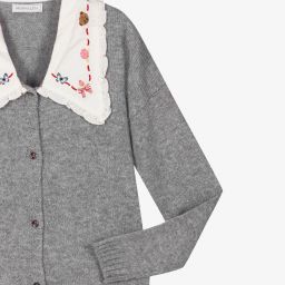 Monnalisa-Серый вязаный кардиган для подростков | Childrensalon Outlet