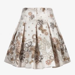 Monnalisa-Teen Ivory Butterfly Skirt | Childrensalon Outlet