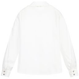 Monnalisa-Teen Ivory Cotton Blouse | Childrensalon Outlet