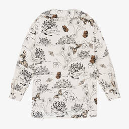 Monnalisa-بلوز قطن بوبلين لون عاجي تينز | Childrensalon Outlet