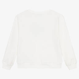 Monnalisa-Teen Ivory Cotton Pink Panther Sweatshirt | Childrensalon Outlet