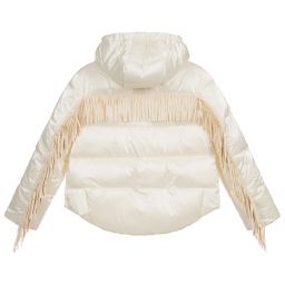 Monnalisa-Teen Ivory Puffer Jacket | Childrensalon Outlet