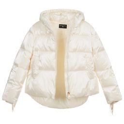 Monnalisa-Teen Ivory Puffer Jacket | Childrensalon Outlet