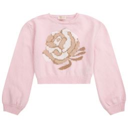 Monnalisa Шик-Teen Pink Cropped Sweater | Childrensalon Outlet