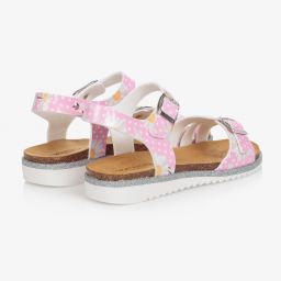 Monnalisa-Teen Pink Daisy Spot Sandals | Childrensalon Outlet