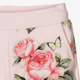 Monnalisa-Розовые джоггеры с цветами для подростков | Childrensalon Outlet