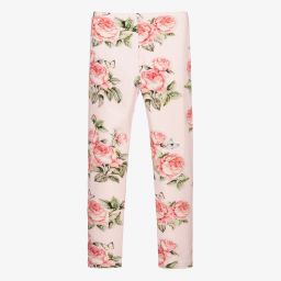 Monnalisa-Teen Pink Floral Leggings | Childrensalon Outlet
