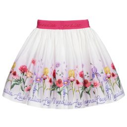 Monnalisa-Teen Pink Floral Logo Skirt | Childrensalon Outlet