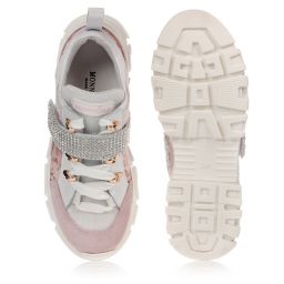 Monnalisa-Teen Pink Floral Logo Trainers | Childrensalon Outlet