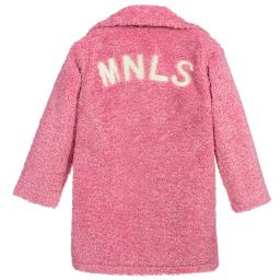 Monnalisa-Teen Pink Teddy Coat | Childrensalon Outlet