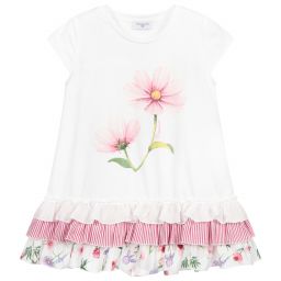 Monnalisa-Teen Pink & White T-Shirt | Childrensalon Outlet