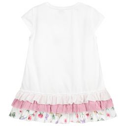 Monnalisa-Teen Pink & White T-Shirt | Childrensalon Outlet