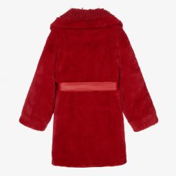 Monnalisa-Красная шубка из искусственного меха для подростков | Childrensalon Outlet