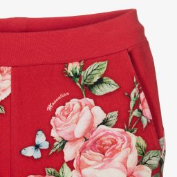 Monnalisa-Teen Red Floral Joggers | Childrensalon Outlet