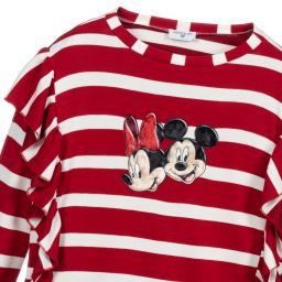 Monnalisa-Teen Red Striped Disney Top | Childrensalon Outlet