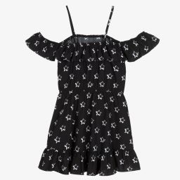 Monnalisa-Черное хлопковое платье для подростков | Childrensalon Outlet