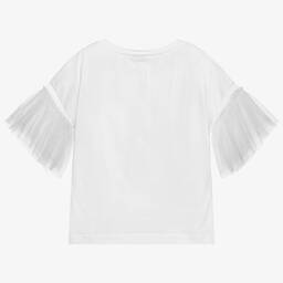 Monnalisa-Teen White Daisy Duck T-Shirt | Childrensalon Outlet