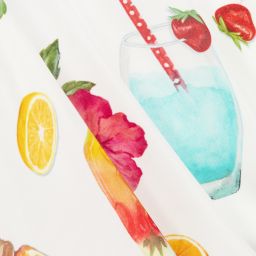 Monnalisa-Teen White Fruit Print Dress | Childrensalon Outlet