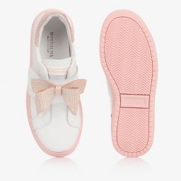 Monnalisa-Teen White Leather Trainers | Childrensalon Outlet