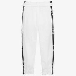 Monnalisa-Белые брюки с полосой для подростков | Childrensalon Outlet