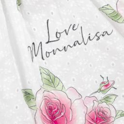 Monnalisa-Бело-розовая юбка с цветами для подростков | Childrensalon Outlet