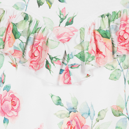 Monnalisa-Белый свитшот с розами для подростков | Childrensalon Outlet