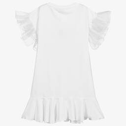 Monnalisa-Teen White Strawberry Dress | Childrensalon Outlet