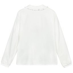 Monnalisa-Teen White Viscose Bow Blouse | Childrensalon Outlet