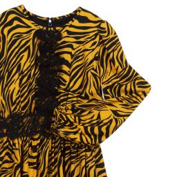 Monnalisa-Teen Yellow Zebra Print Dress  | Childrensalon Outlet