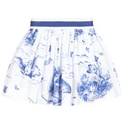 Monnalisa-White & Blue Disney Skirt | Childrensalon Outlet