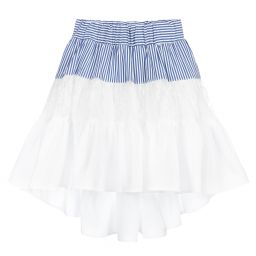 Monnalisa-White & Blue Lace Skirt | Childrensalon Outlet