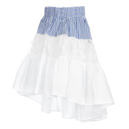 Monnalisa-White & Blue Lace Skirt | Childrensalon Outlet