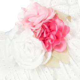 موناليزا-فستان أطفال بناتي قطن برودروي لون أبيض | Childrensalon Outlet