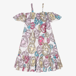 Monnalisa-Белое платье с Багзом Банни и Лолой | Childrensalon Outlet