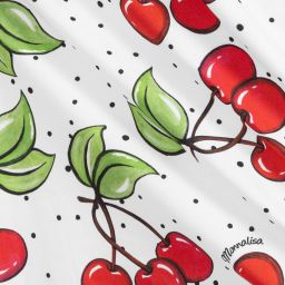 Monnalisa-White Cherry Print Dress | Childrensalon Outlet
