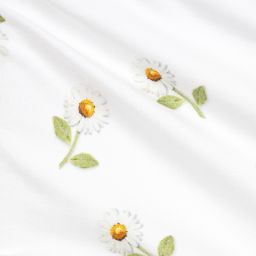 Monnalisa-ليغنغز قطن لون أبيض بطبعة الأقحوان | Childrensalon Outlet