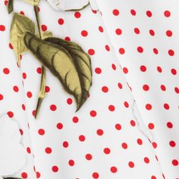 Monnalisa-White Cotton Floral Dress | Childrensalon Outlet
