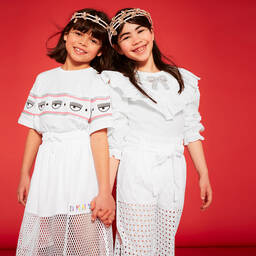 Monnalisa-Белые хлопковые брюки | Childrensalon Outlet