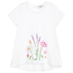 Monnalisa Bebé-White Cotton Tunic Top | Childrensalon Outlet