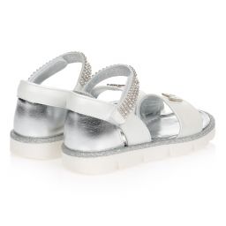 Monnalisa-White Diamanté Sandals | Childrensalon Outlet