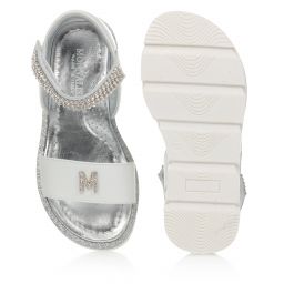 Monnalisa-White Diamanté Sandals | Childrensalon Outlet