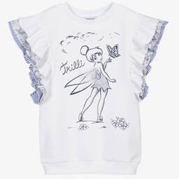Monnalisa-White Disney© Tinkerbell Top | Childrensalon Outlet